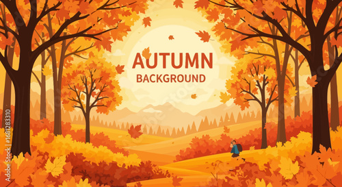 Forest Vector Background Collection with Nature Landscapes
