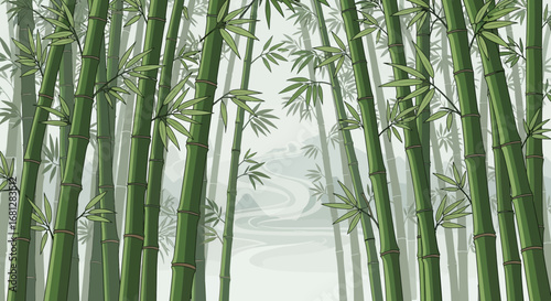 Forest Vector Background Collection with Nature Landscapes