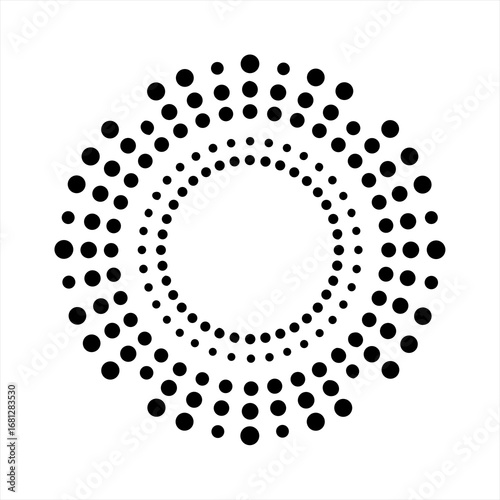 Concentric black dots forming a swirling pattern