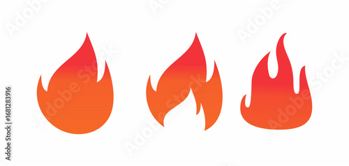 Simple vector flame icons in ...