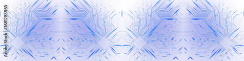 abstract blue technology texture design; panoramic vector design with transparent background