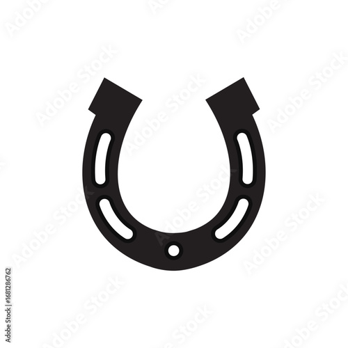 Horseshoe icon shape luck symbol isolated template