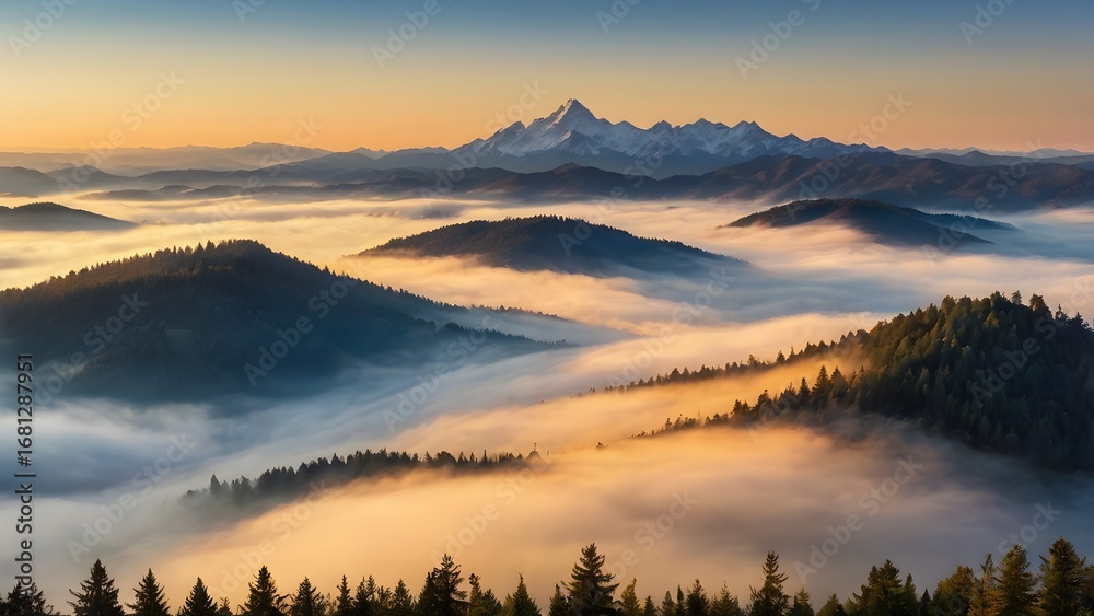 Fototapeta premium sunrise in the mountains