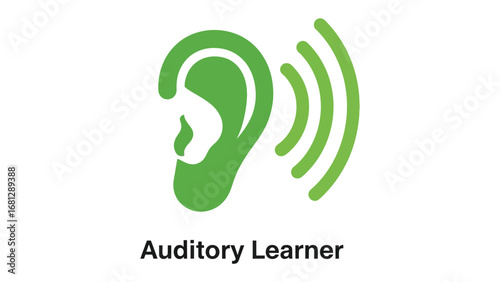 Auditory Learner: A simple yet effective illustration of an ear, representing the concept of auditory learning and communication, resonating the idea of understanding the world through sound.