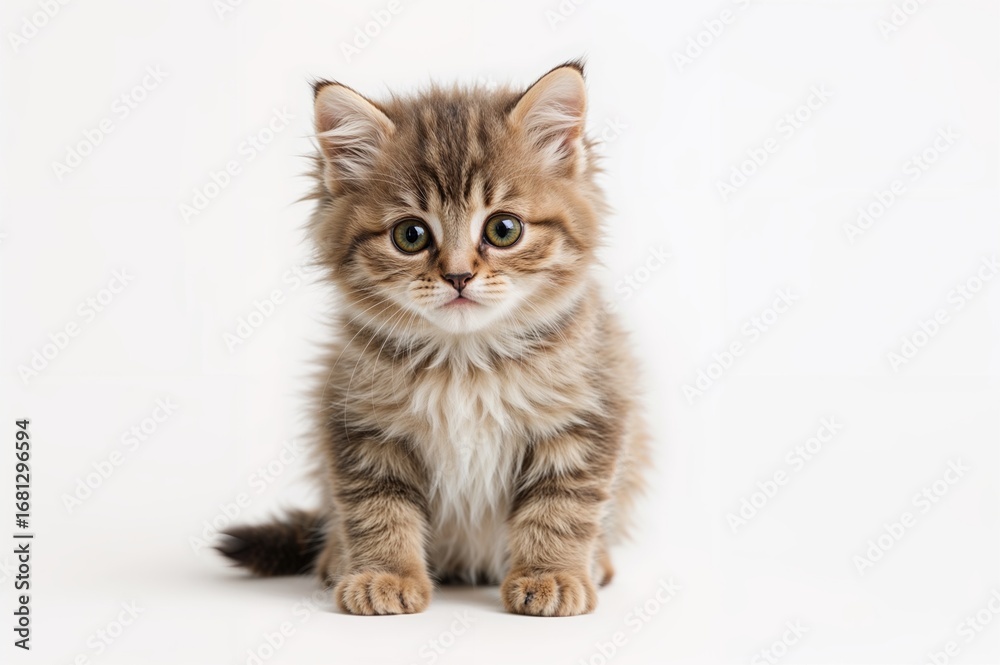 Obraz premium Kitten against a plain white backdrop