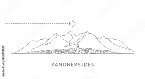 Sandnessjoen Minimalist Illustration