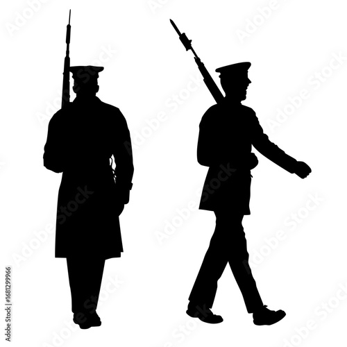 Ceremonial guards silhouette 