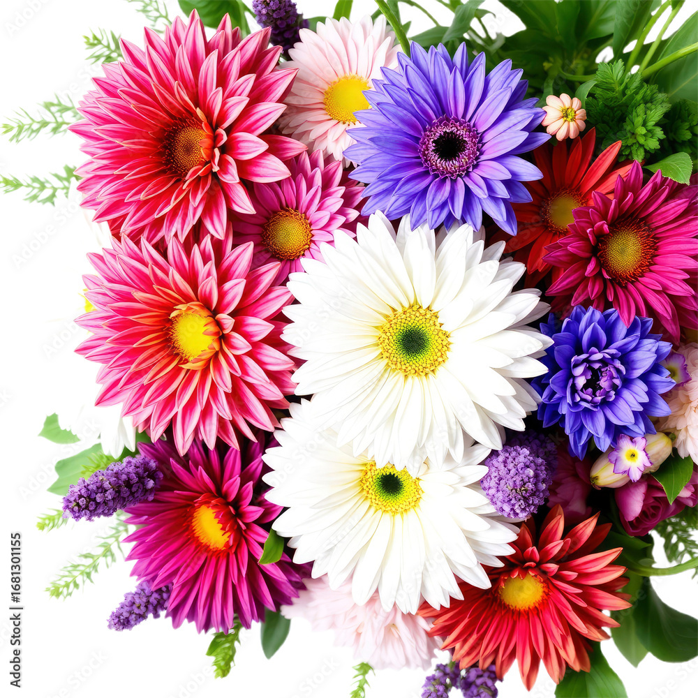 Fototapeta premium bouquet of flowers with transparent background PNG and JPEG image