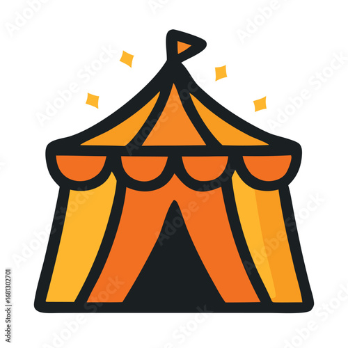 Wallpaper Mural Cute cartoonstyle circus tent perfect for childrens books, posters, invitations, and event advertisements in a colorful design style. Torontodigital.ca