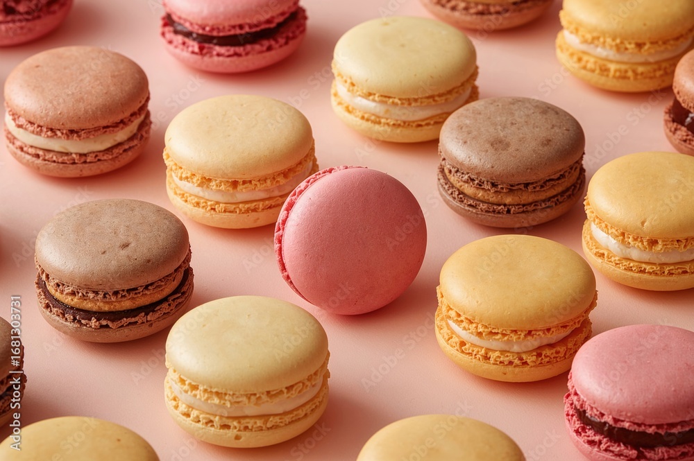 Fototapeta premium Tasty Sweet Pastry Treats with Macaron Flavor