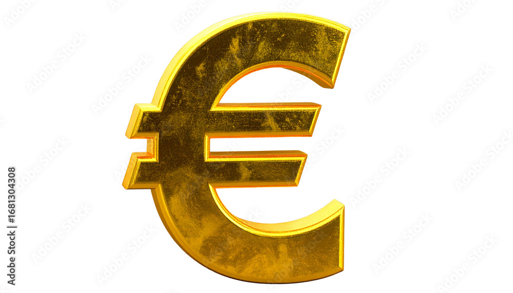 Obraz premium Euro Currency Sign PNG, Bold € Symbol with Modern Typography, Transparent Background, Finance and Money Illustration, European Currency Design
