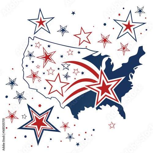 American stars and stripes celebrate the united states of america