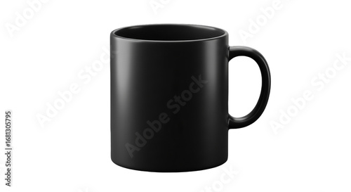 3d render Sleek black coffee mug isolated on a dark background, perfect for mockups, branding, product presentations, showcasing designs, and creating professional marketing materials, ideal for coffe