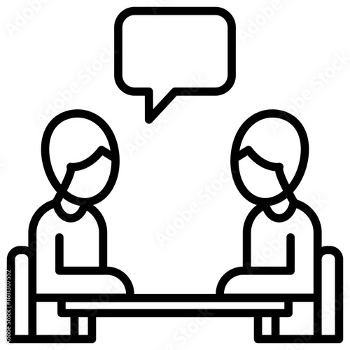 Job Interview Outline Icon