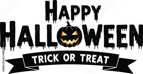 Happy halloween trick or treat pumpkin spooky season celebration