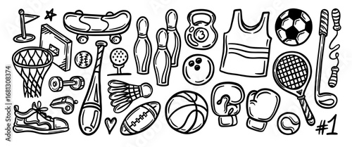 Hand drawn doodle vector set. Collection of cute hand drawn doodle.