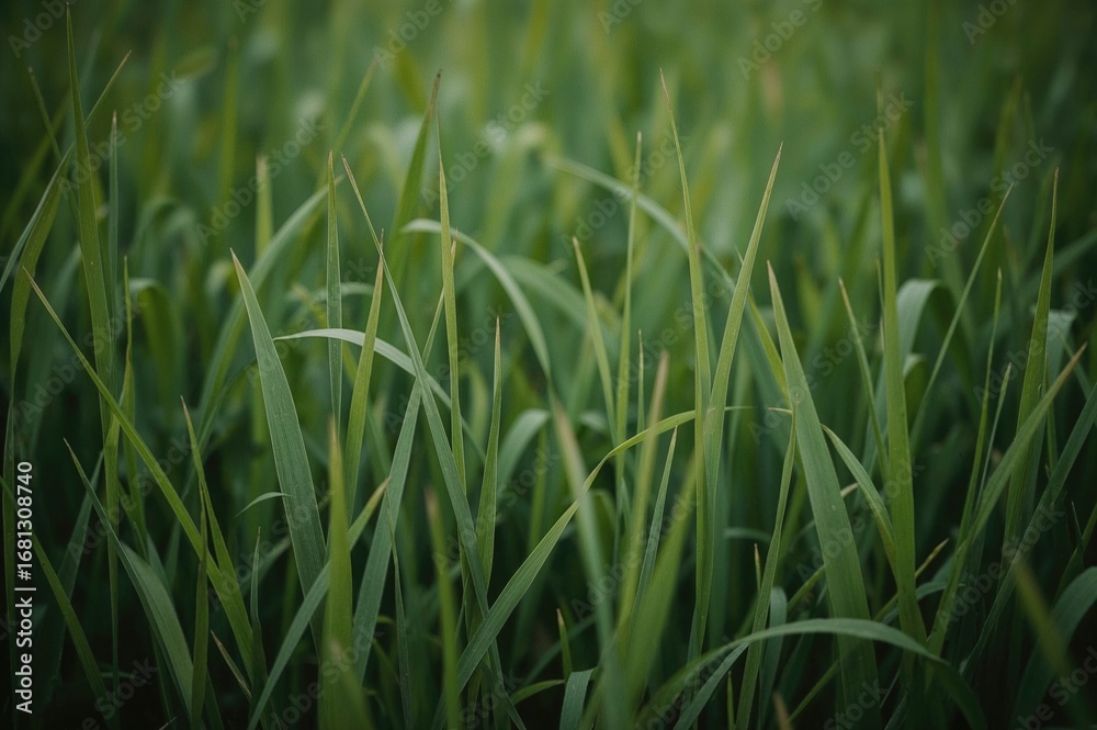 Obraz premium Blurred backdrop of lush green natural grass