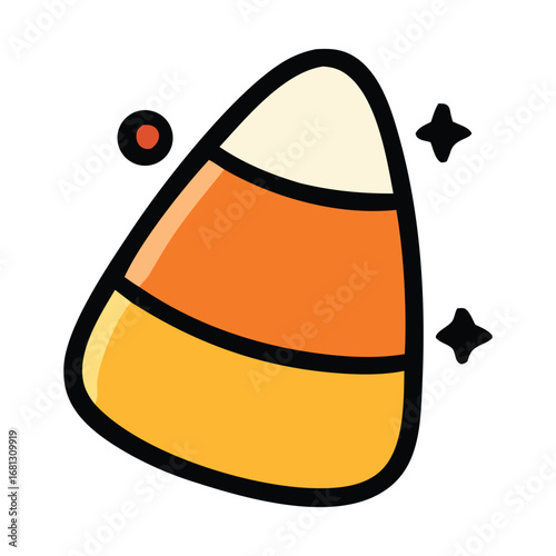 Wallpaper Mural Candy corn icon with twinkling stars suitable for halloween graphics, festive designs, social media posts, and holidaythemed projects. Torontodigital.ca