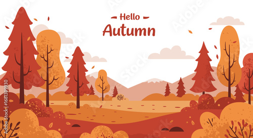 Autumn landscape illustration for seasonal campaigns and nature-themed marketing materials