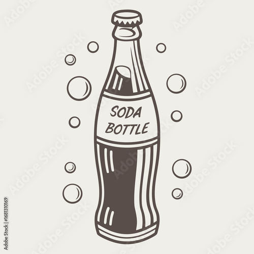 Vector art of vintage soda bottle vector line illustration