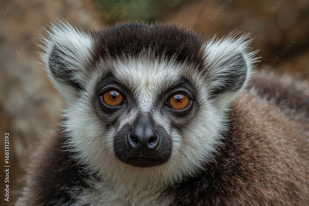 Obraz premium Close-up of a lemur's face