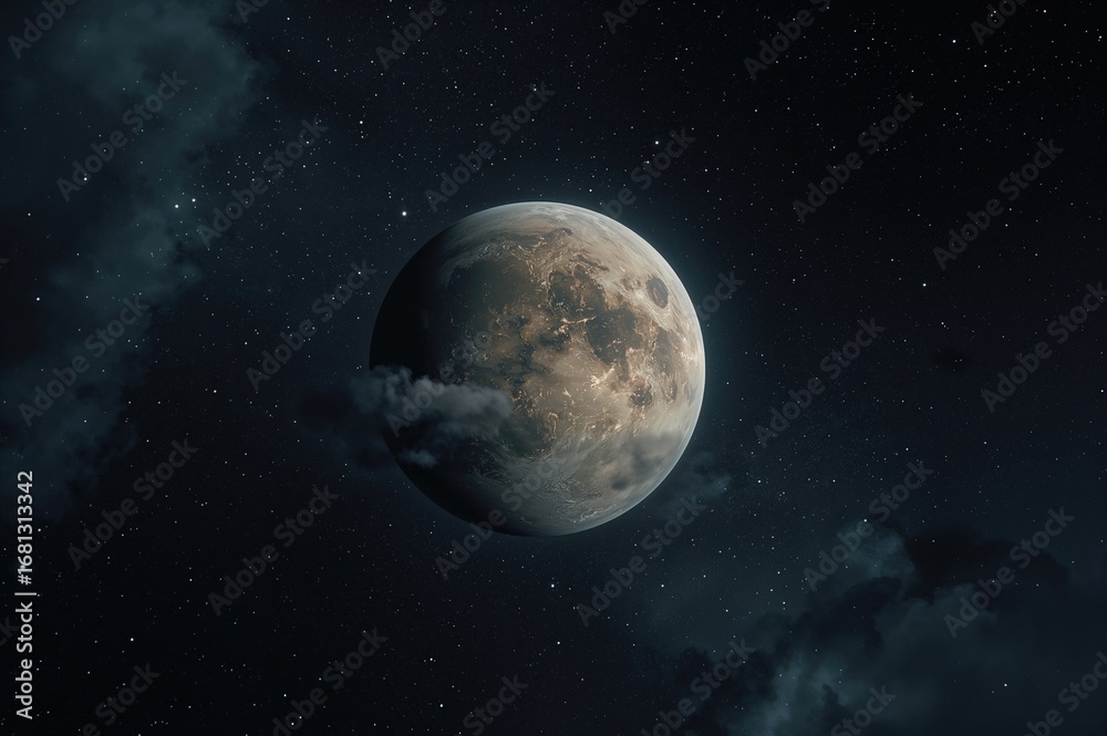 Obraz premium Solitary world far beyond the stars. Alien planet