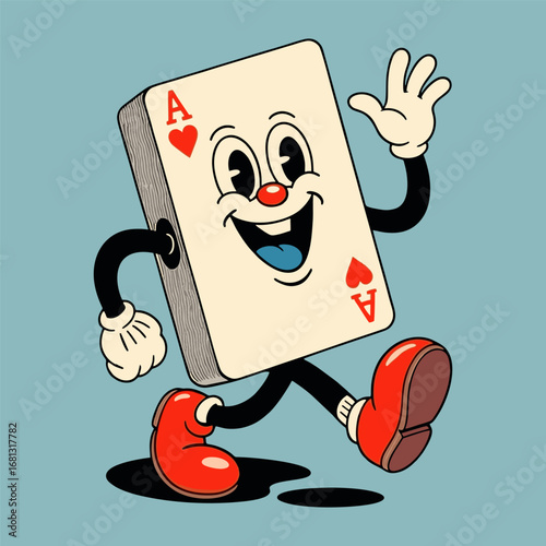 A cartoon-style illustration of a playing card character