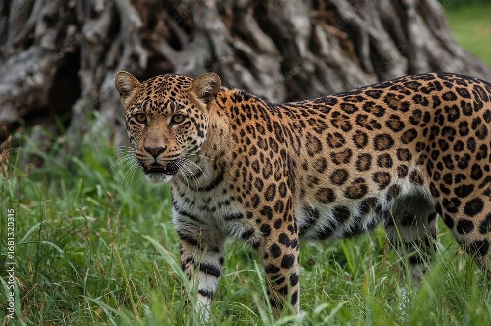 Fototapeta premium Big cat resting in the shadows
