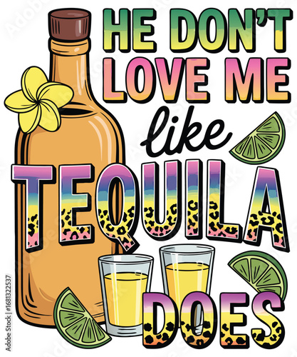 Sassy Tequila Advertisement with Hibiscus Flowers