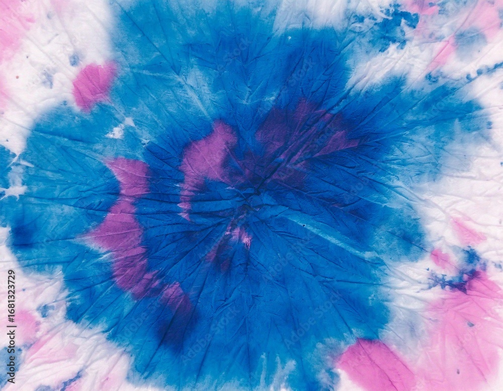 Fototapeta premium Blue Watercolor Fashion Spring Ink Tie Dye Dirty Ink Watercolor. Trendy Watercolour