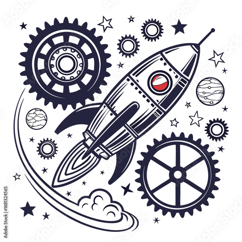 space rocket vector illustration