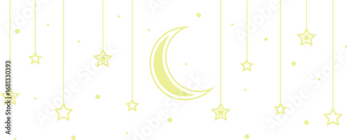 Moon and Star Symbol Vector Illustration. Vector design elements.