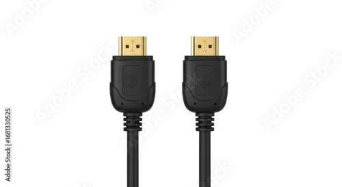 Pair of Black HDMI Cables with Gold Connectors HDMI cable