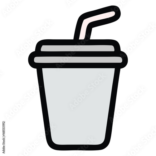 Wallpaper Mural Simple cartoon drawing of a drink in a cup. Ideal for  Cafes, restaurants, beverage, menu design, drink related branding project, cartoon illustrations, digital marketing, social media posts. Torontodigital.ca