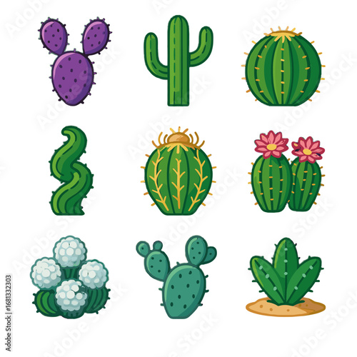 Barrel cactus saguaro icon arizona variety icons vector prickly spiral hedgehog golden