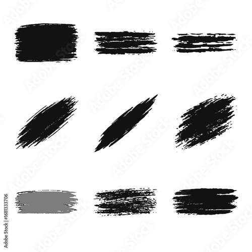 Paint icon jagged vector scratchy streak dry slash distressed line brush