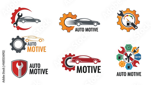 Automotive Icon Collection: A diverse set of dynamic car illustrations, showcasing the synergy of speed, gear, and precision for any automotive project.