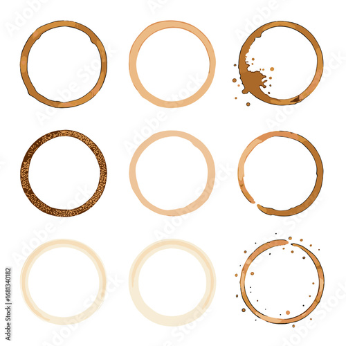 Icon coffee circle light stain vector ring drip halo spotted cappuccino