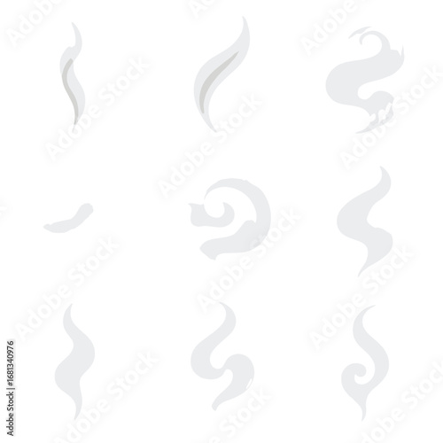 Fog trails vectors smoky strand ribbon gentle swirl icon drift vector wisp