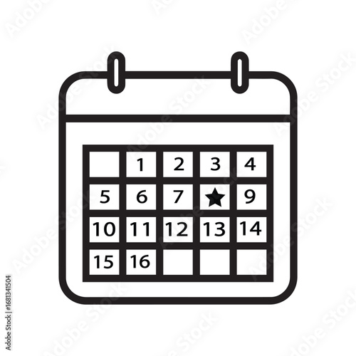 Calendar with Star Event Icon