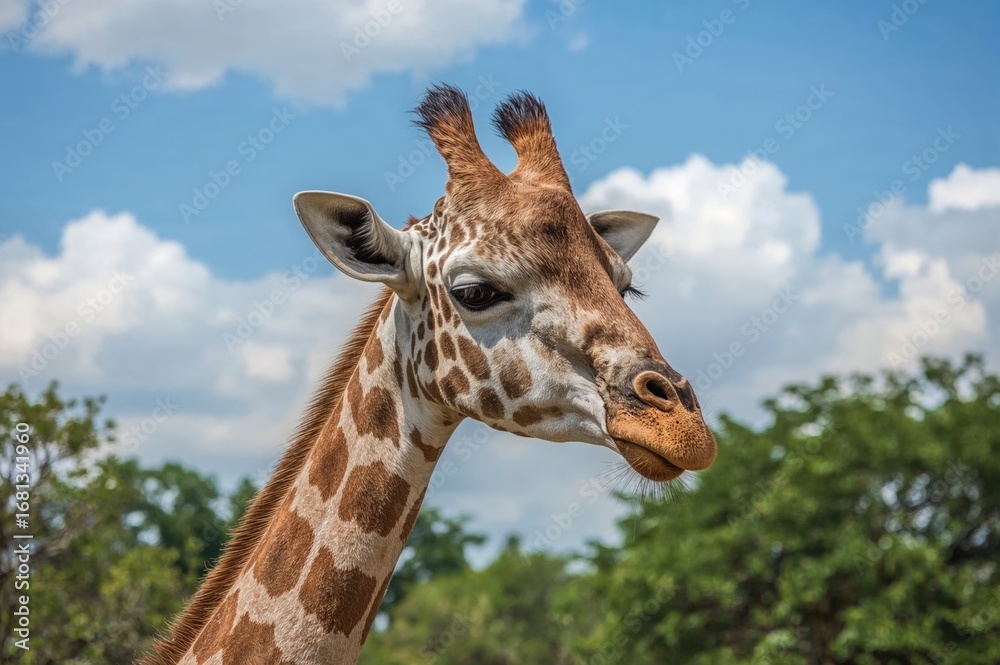 Naklejka premium Giraffa camelopardalis rothschildi: A Unique Giraffe Subspecies