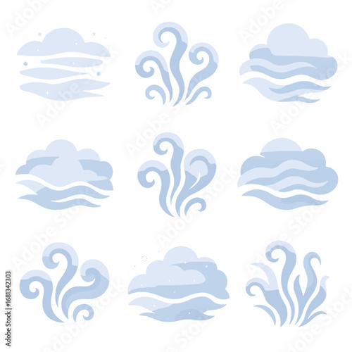 Icon fog mist icy haze vector icons spirals winter frosty frosted vapor