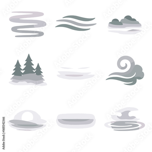 Vapor pale early morning horizon stripe ripple icon vector fog haze vectors