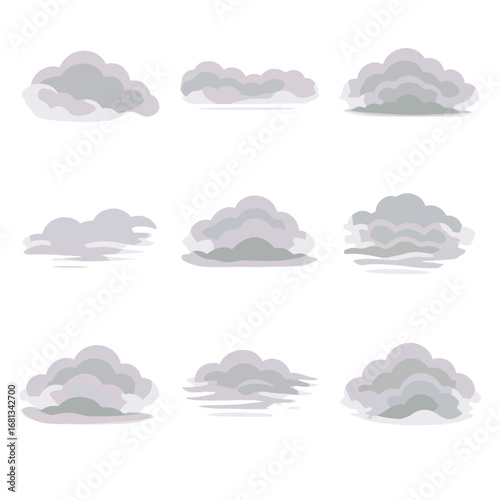 Icon over horizon blanket mist bank banks band layer vector fog