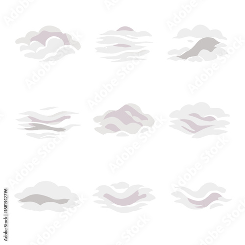 Vapor vector ribbon haze rolling icon icons over fog band soft mist