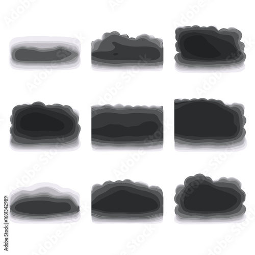 Smoke ridge icons thick belt shadow haze fog moody vector icon heavy