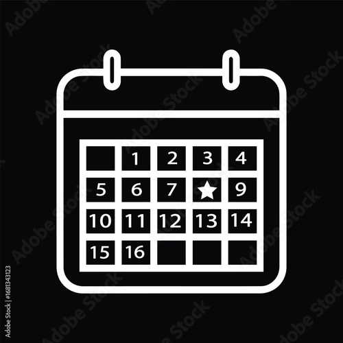 Calendar with Star Event Icon
