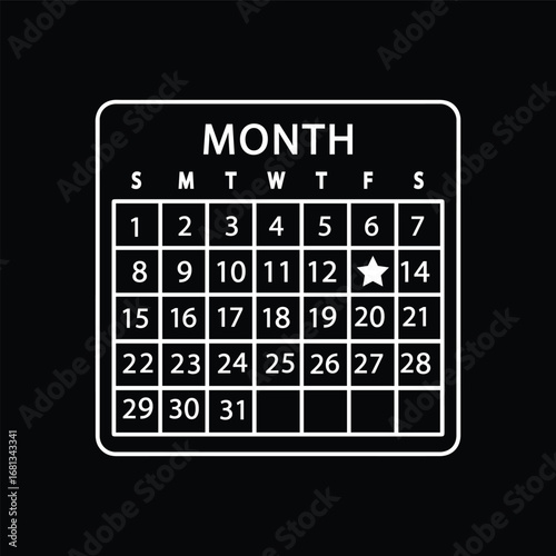 Calendar with Star Event Icon