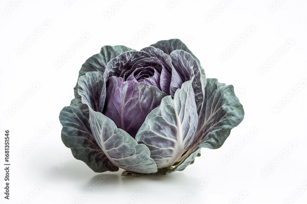 Obraz premium White backdrop featuring a purple cabbage