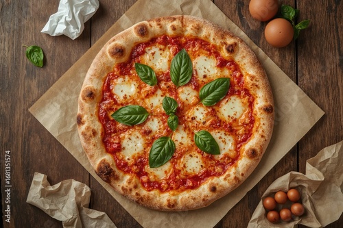 Decorated pizza design with...